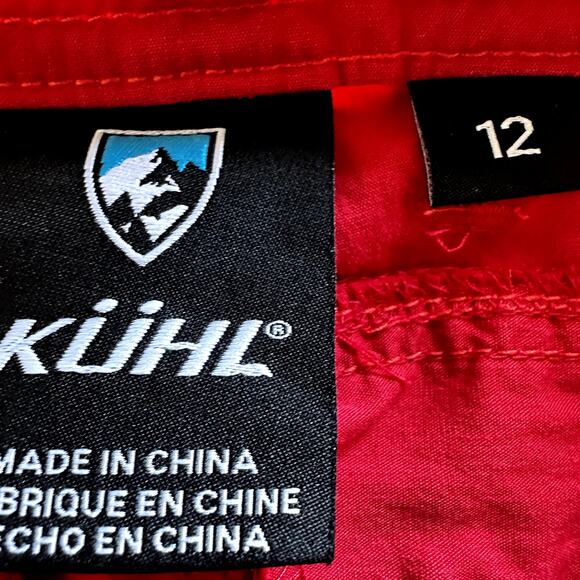 Kuhl Kontra Roll-Up 6" Shorts Pockets Mid Rise Drawcord Hiking Stretch Red 12 - Picture 3 of 6